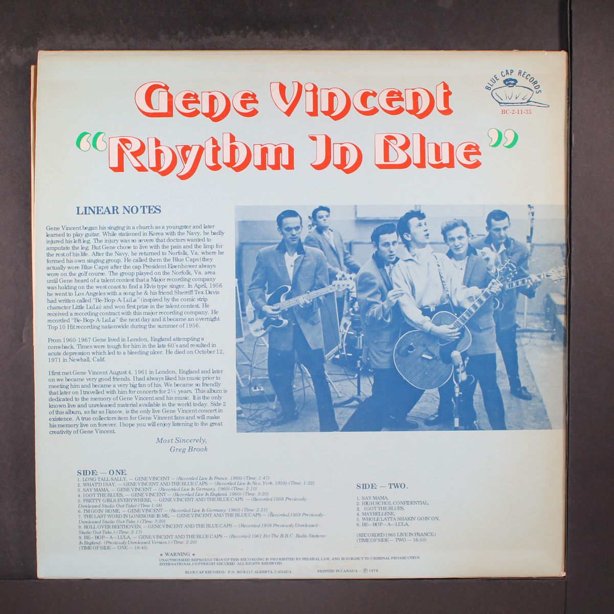 rhythm in blue by GENE VINCENT