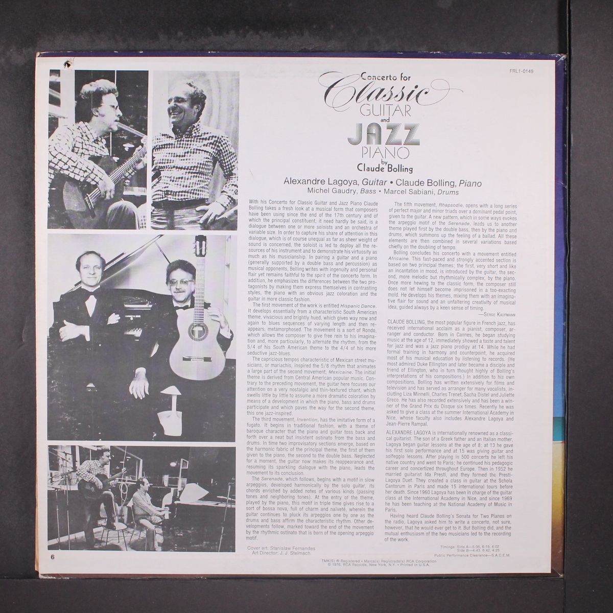 concerto for classic guitar & jazz piano by CLAUDE BOLLING