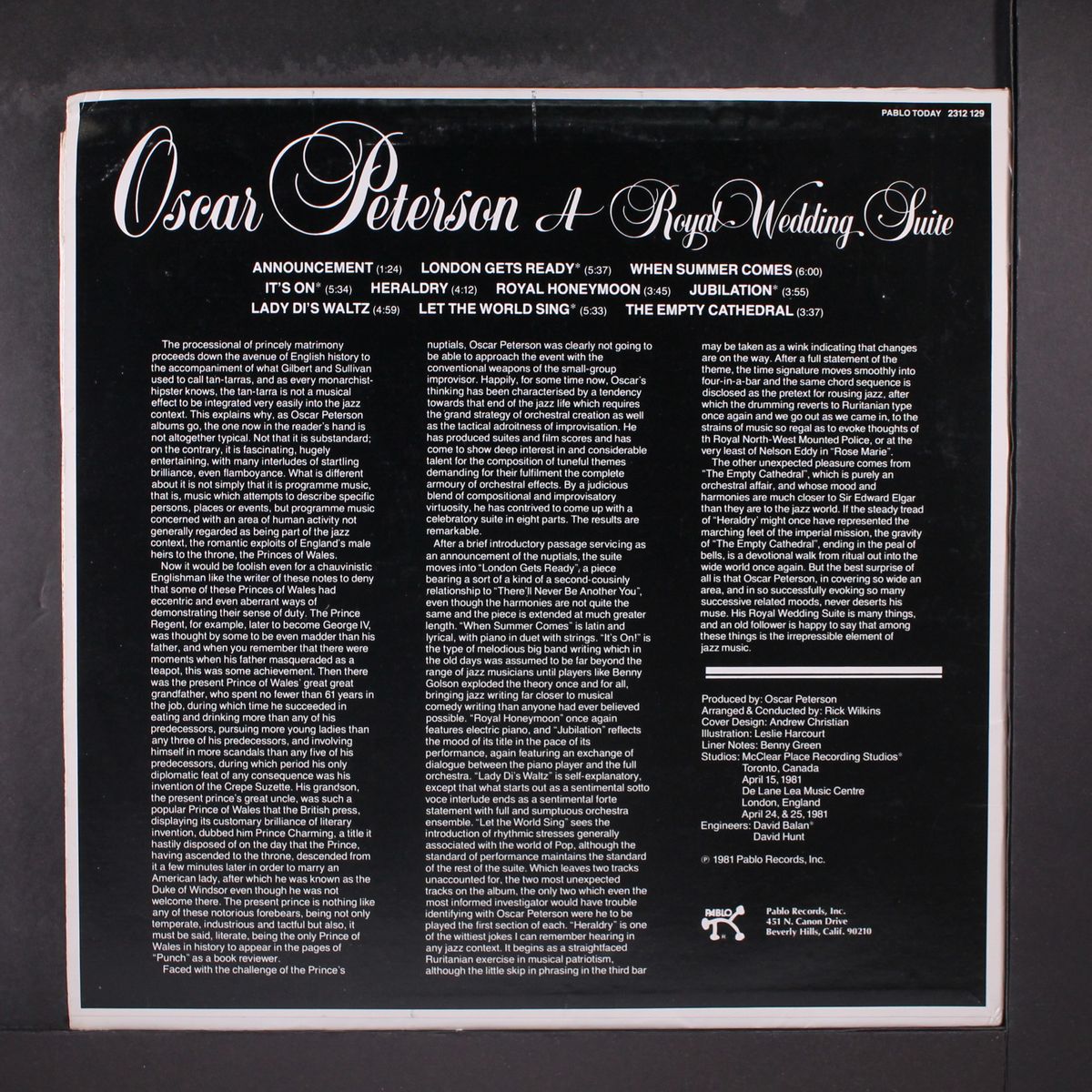 a royal wedding suite by OSCAR PETERSON