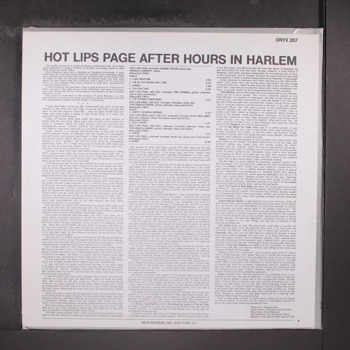 after hours in harlem by HOT LIPS PAGE