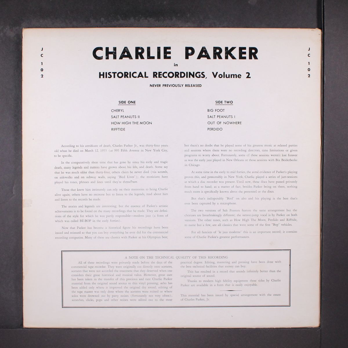 historical recordings, vol. 2 by CHARLIE PARKER