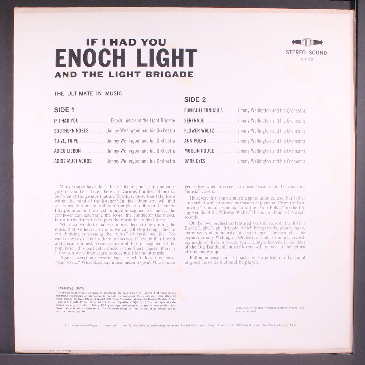 if i had you by ENOCH LIGHT & JIMMY WELLINGTON