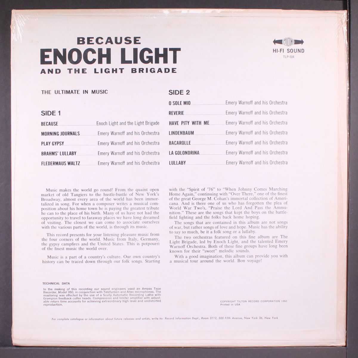 because by ENOCH LIGHT & EMERY WARNOF