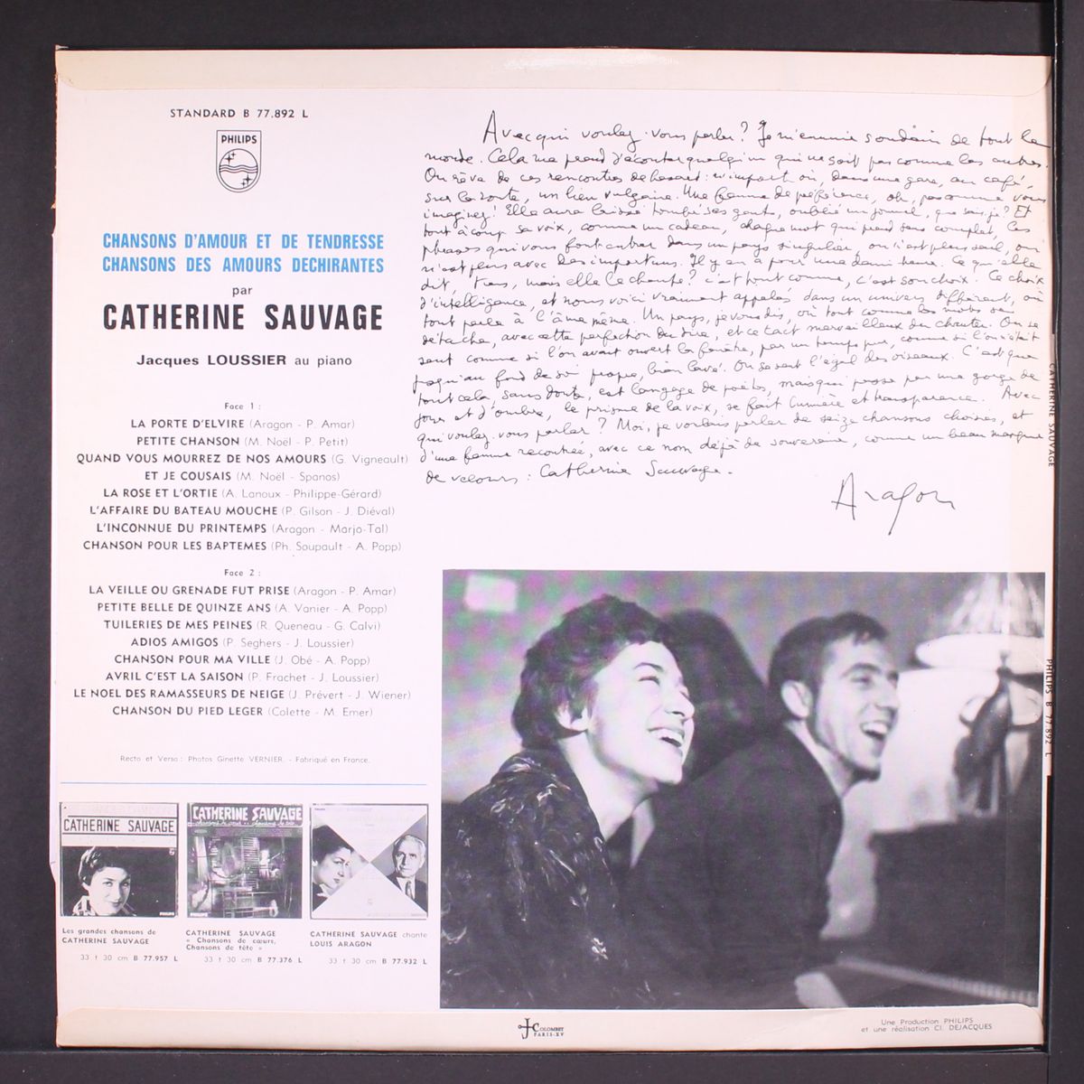 chansons d'amour et de tendresse - chansons des amours déchirantes by CATHERINE SAUVAGE