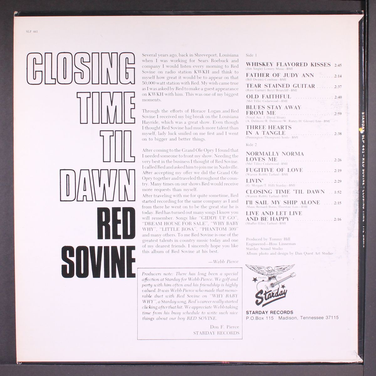 closing time 'til dawn by RED SOVINE