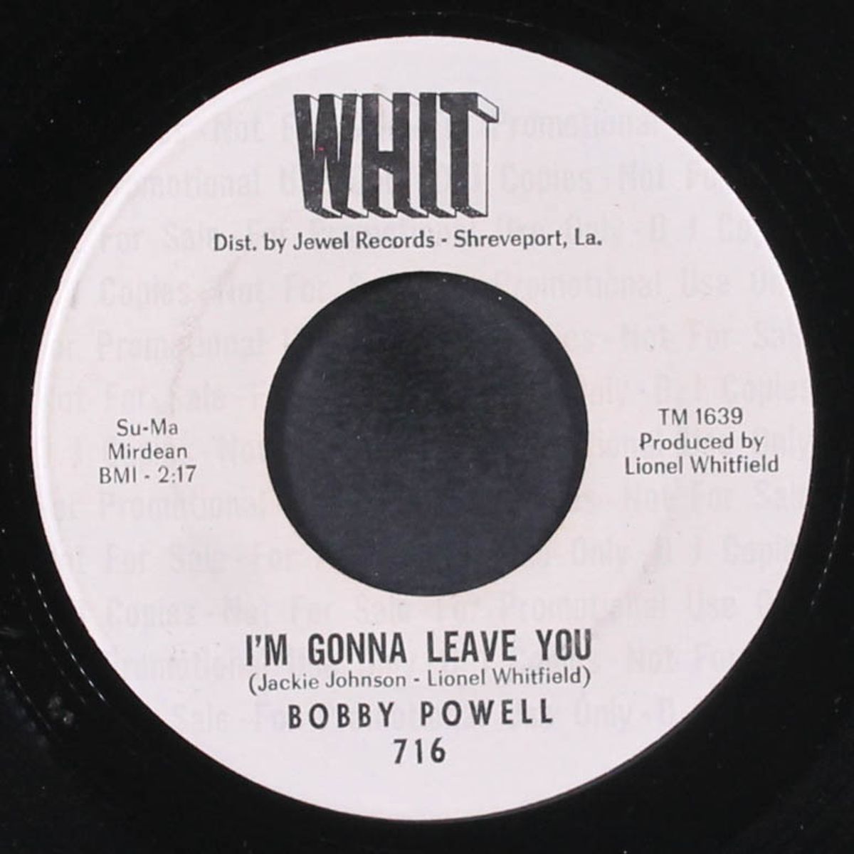 i'm gonna leave you / hold my hand by BOBBY POWELL