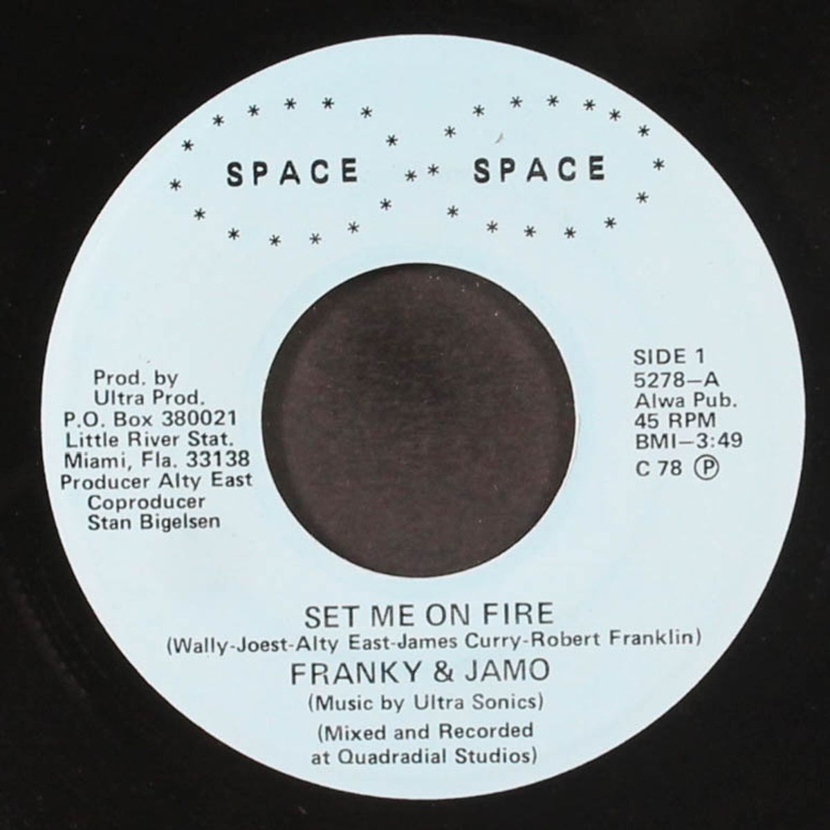 set me on fire / capricorn man by FRANKY & JAMO / ULTRASONICS