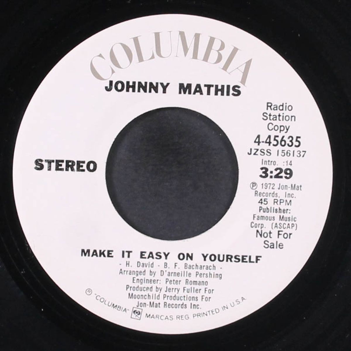 make it easy on yourself / sometimes by JOHNNY MATHIS