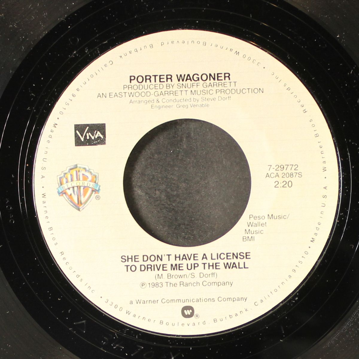 this cowboy's hat / she don't have a license to drive me up the wall by PORTER WAGONER