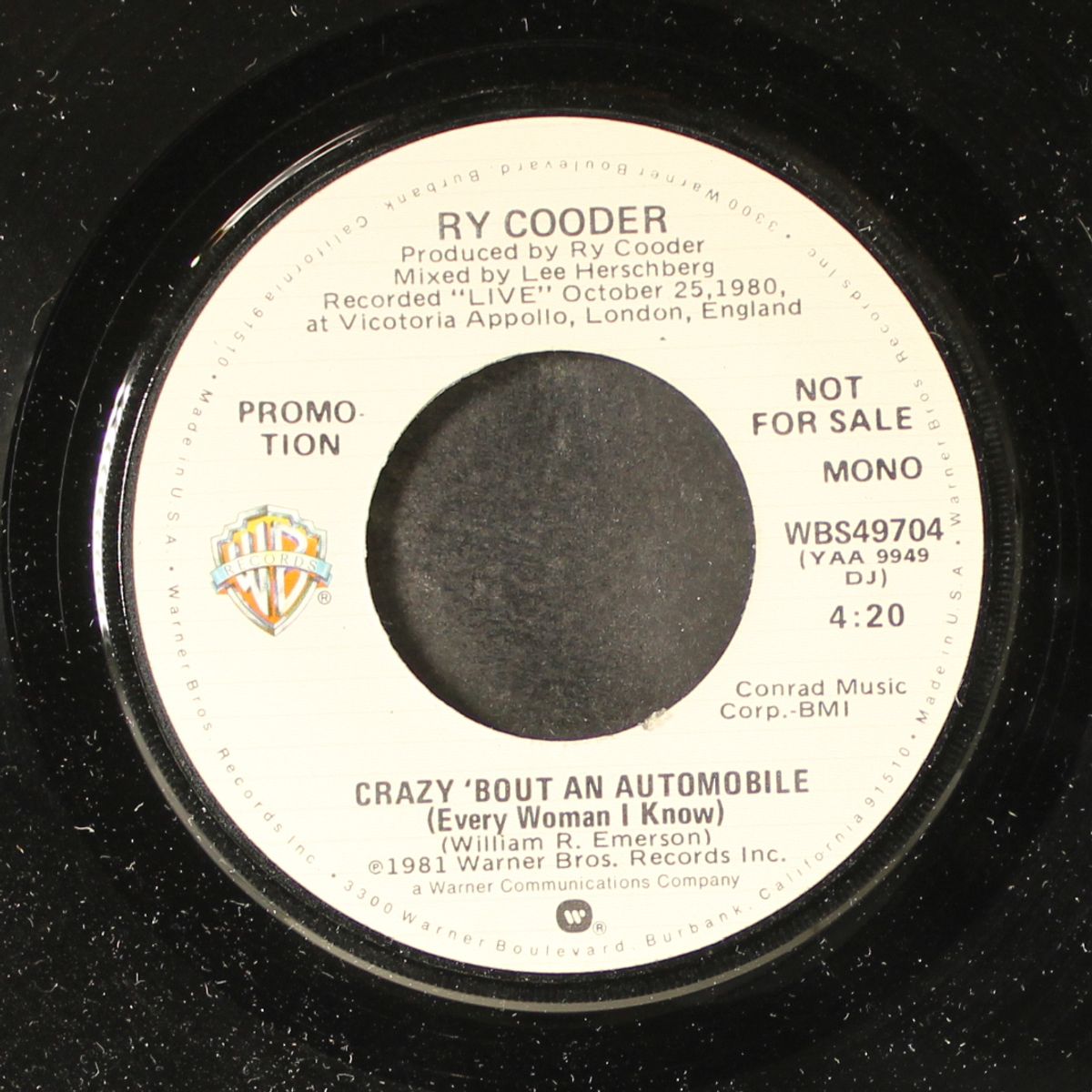 crazy 'bout an automobile / mono by RY COODER