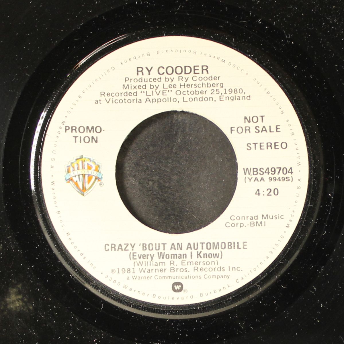 crazy 'bout an automobile / mono by RY COODER