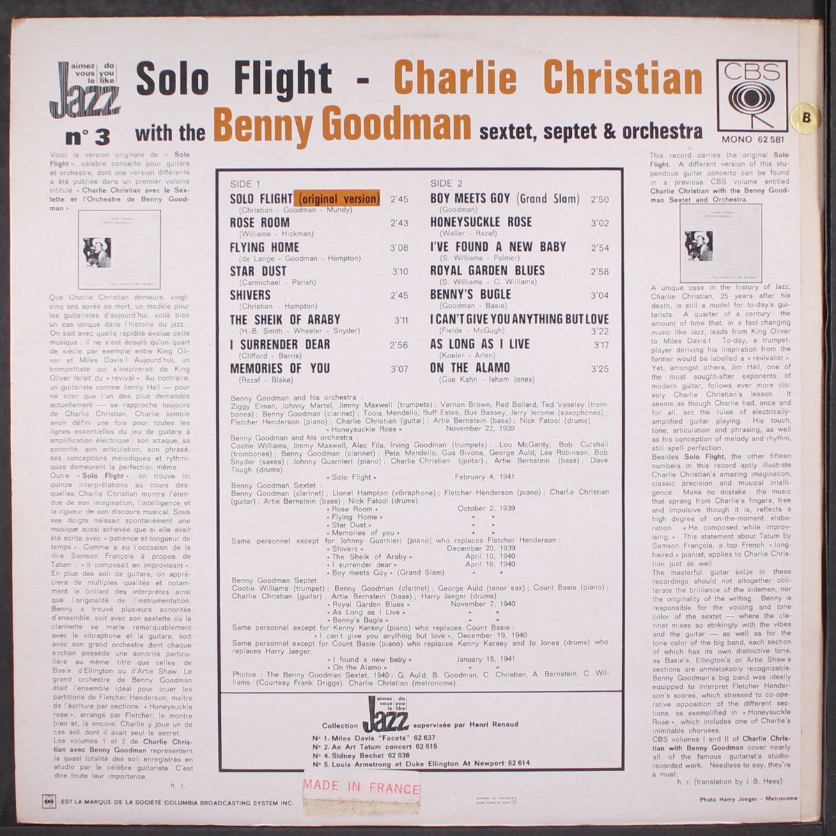 solo flight by CHARLIE CHRISTIAN