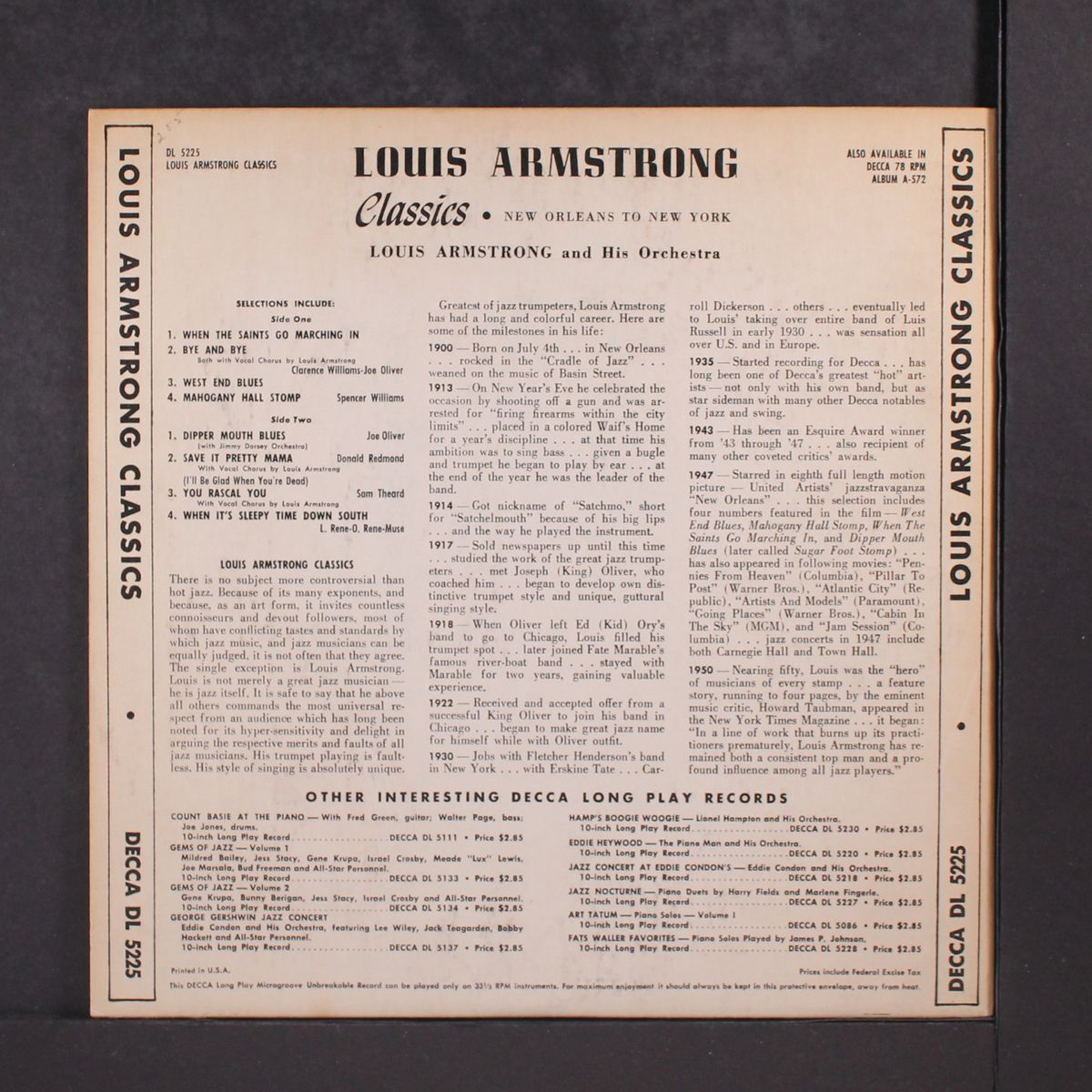classics, new orleans to new york by LOUIS ARMSTRONG