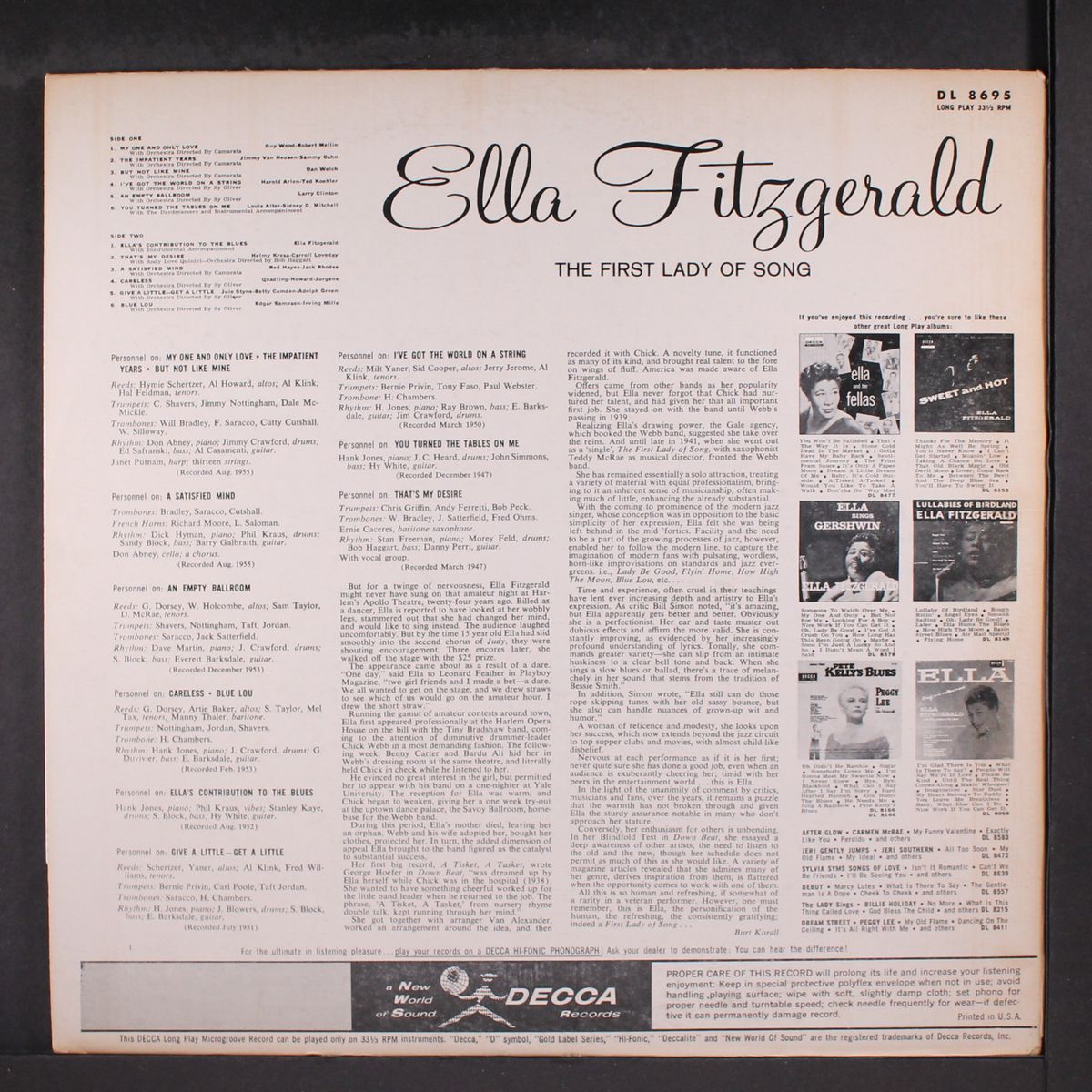 the first lady of song by ELLA FITZGERALD