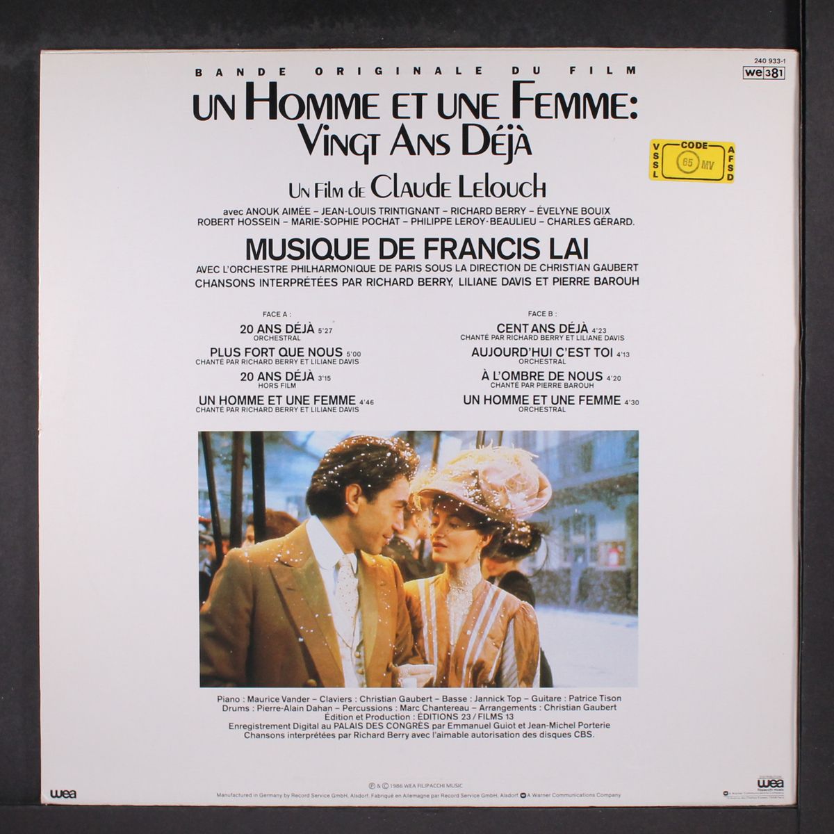 un homme et une femme: vingt ans deja by SOUNDTRACK