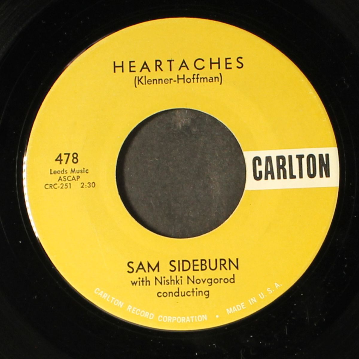 melancholy baby / heartaches by SAM SIDEBURN