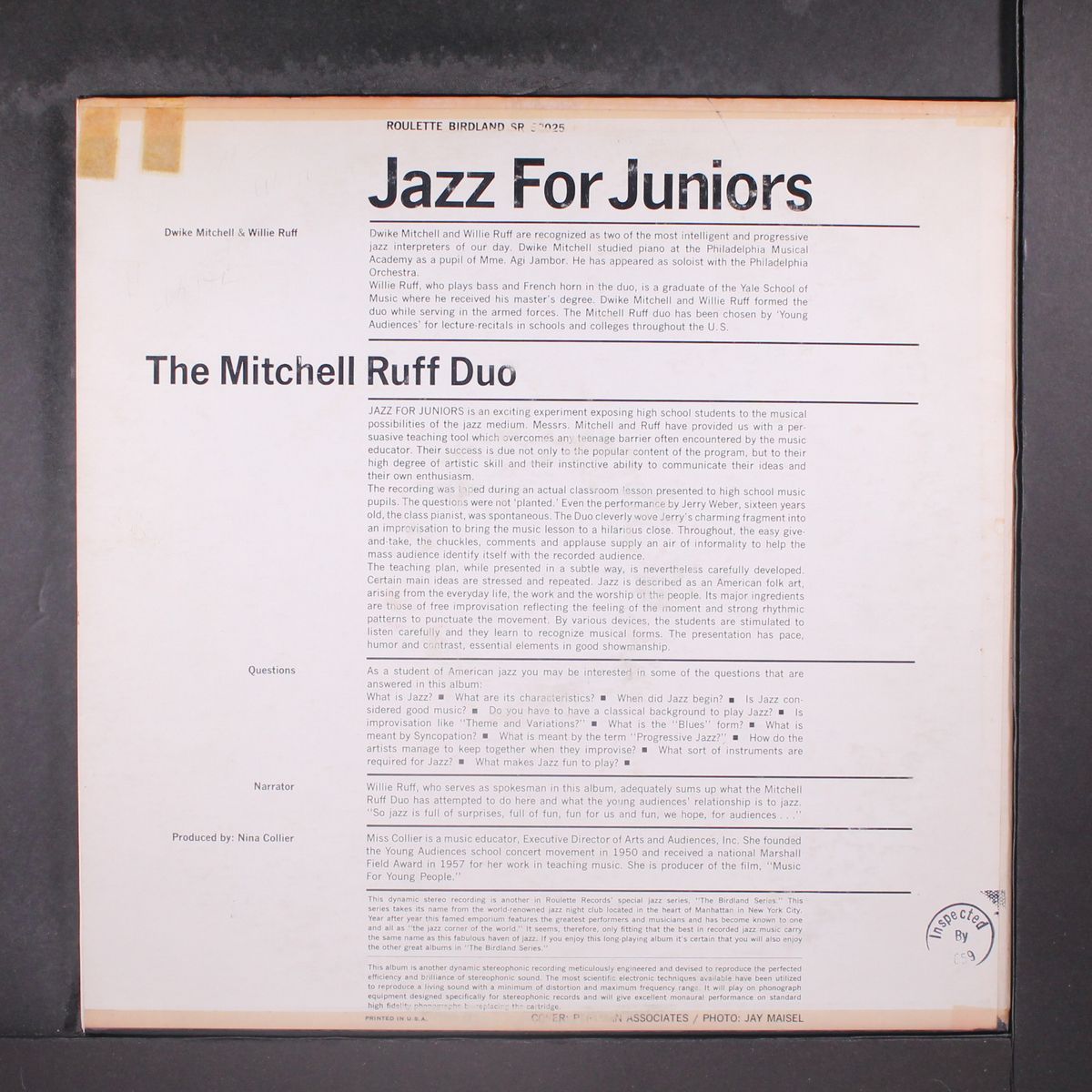 jazz for juniors by MITCHELL-RUFF DUO