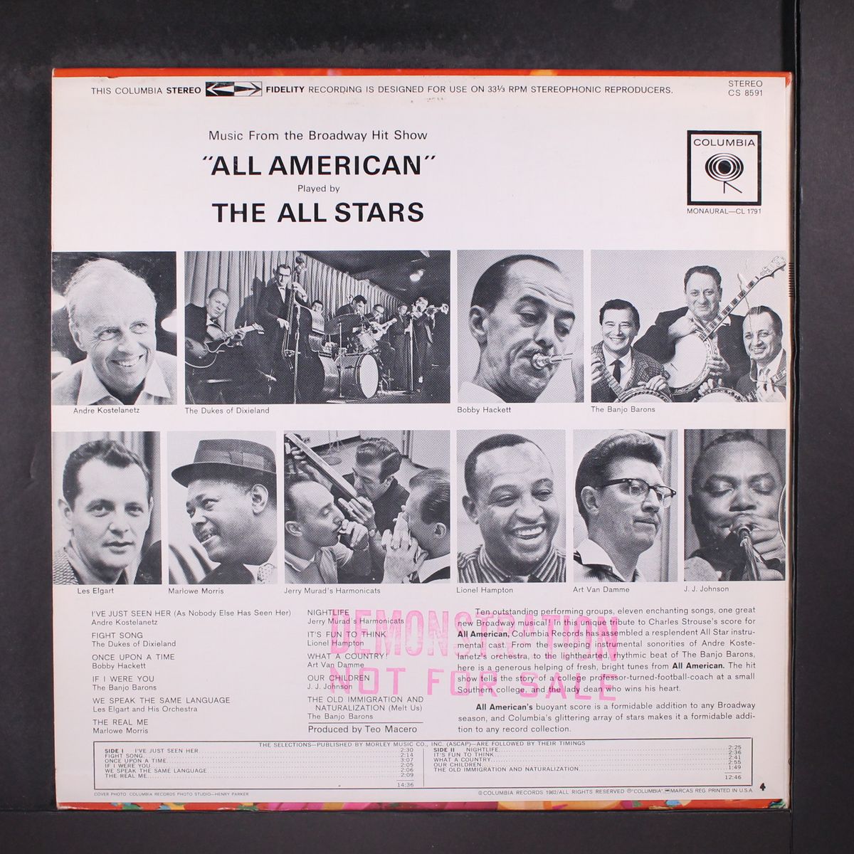 music from the broadway hit show "all american" by VARIOUS