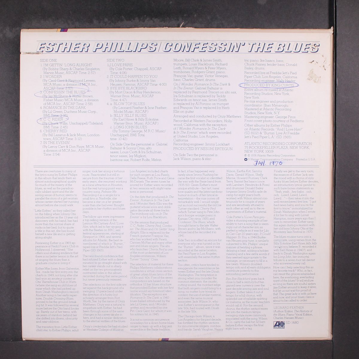confessin' the blues by ESTHER PHILLIPS