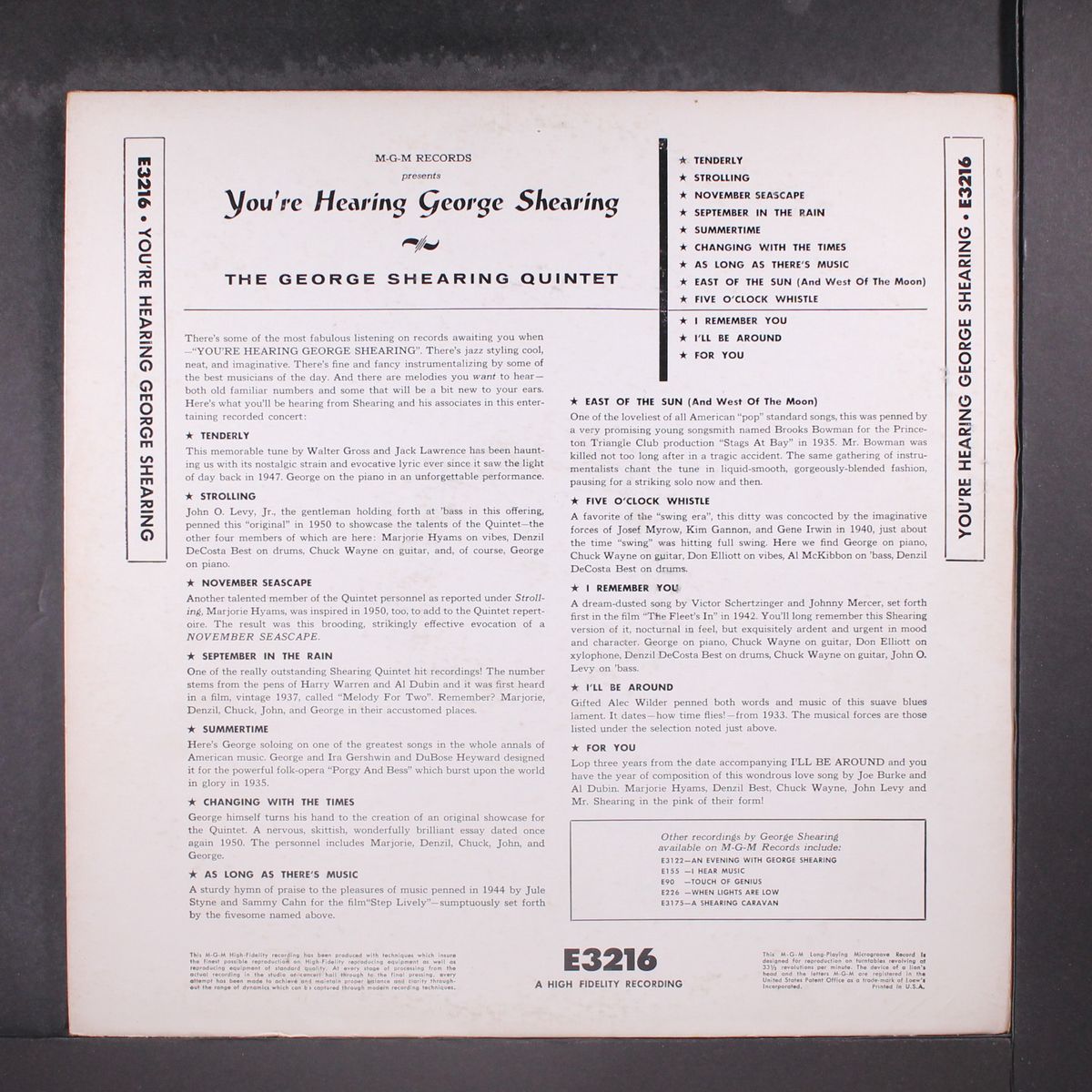 you're hearing by GEORGE SHEARING