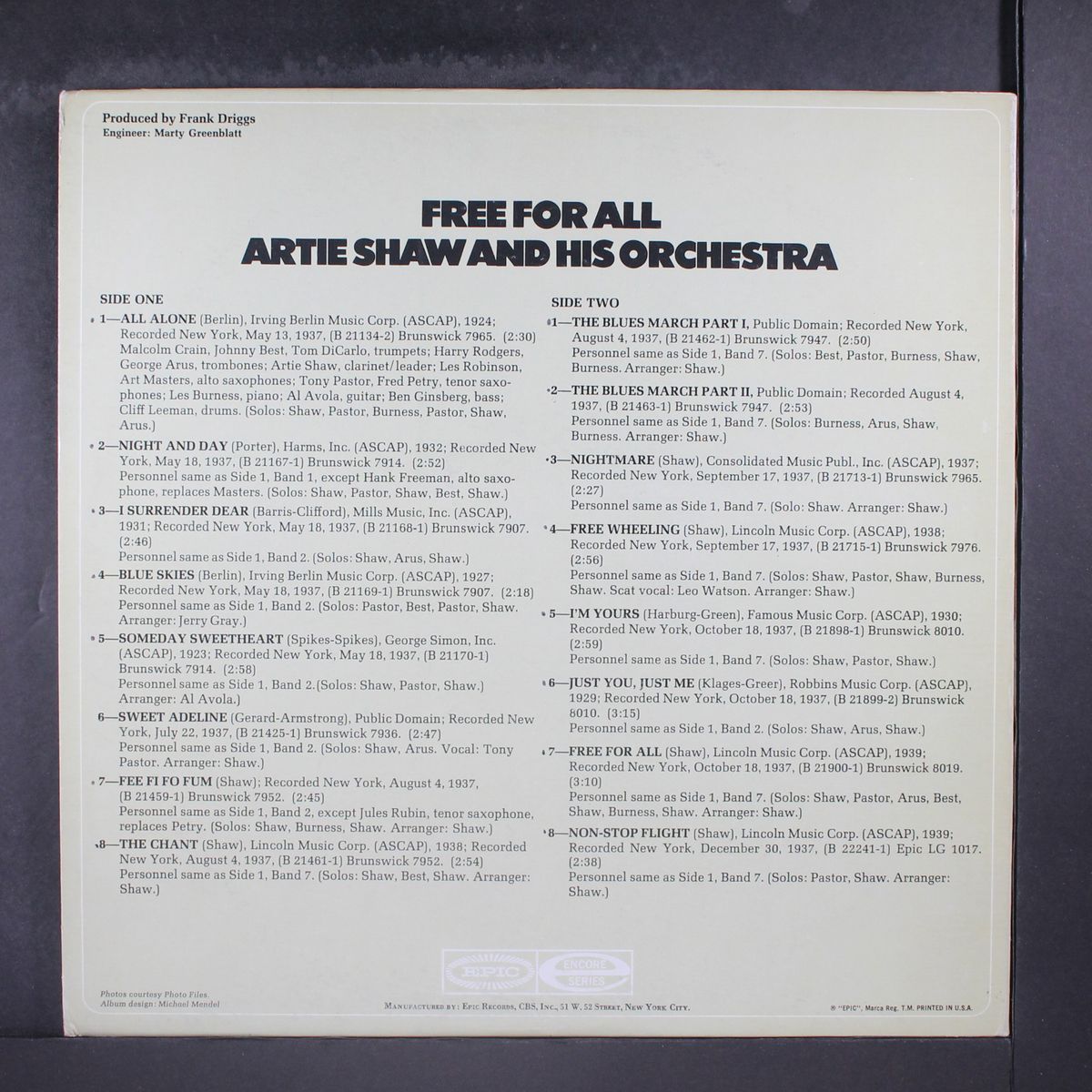 free for all by ARTIE SHAW