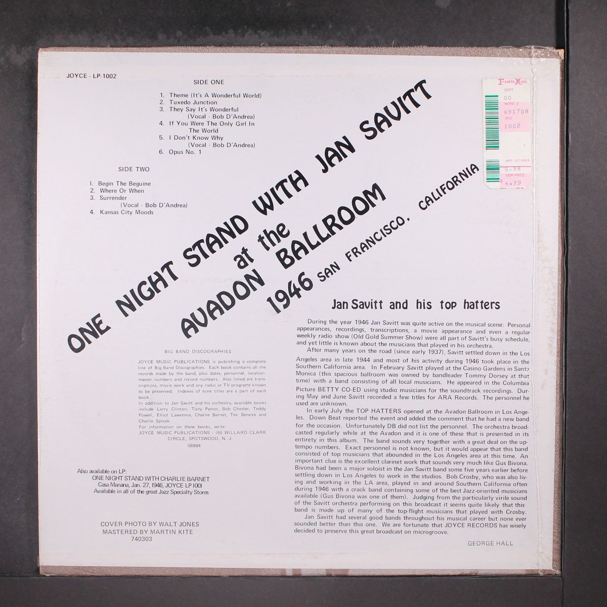 one night stand by JAN SAVITT