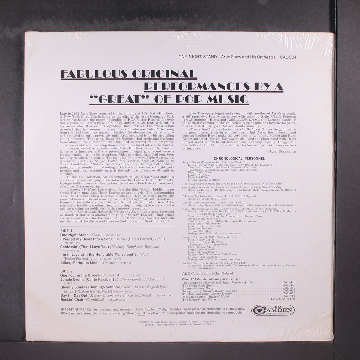 one night stand by ARTIE SHAW