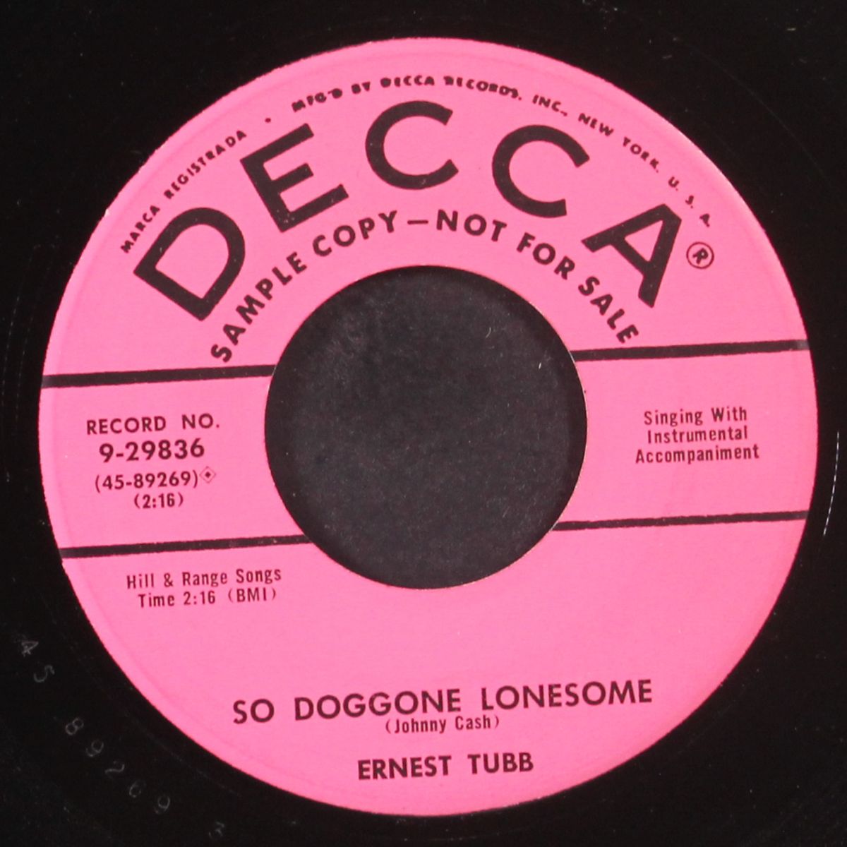 so doggone lonesome by ERNEST TUBB