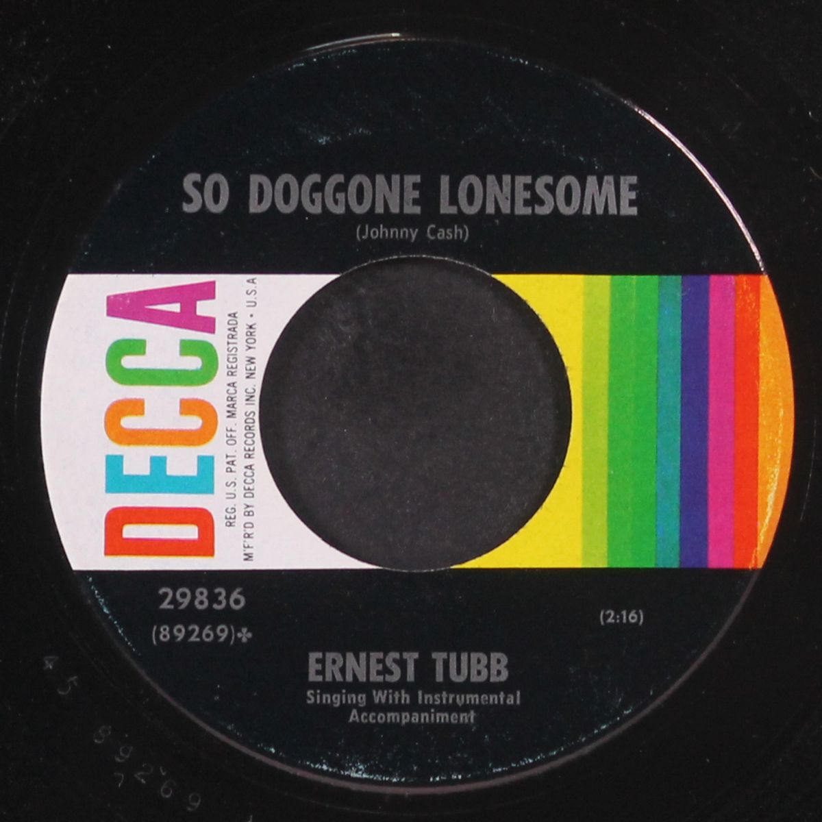 so doggone lonesome by ERNEST TUBB