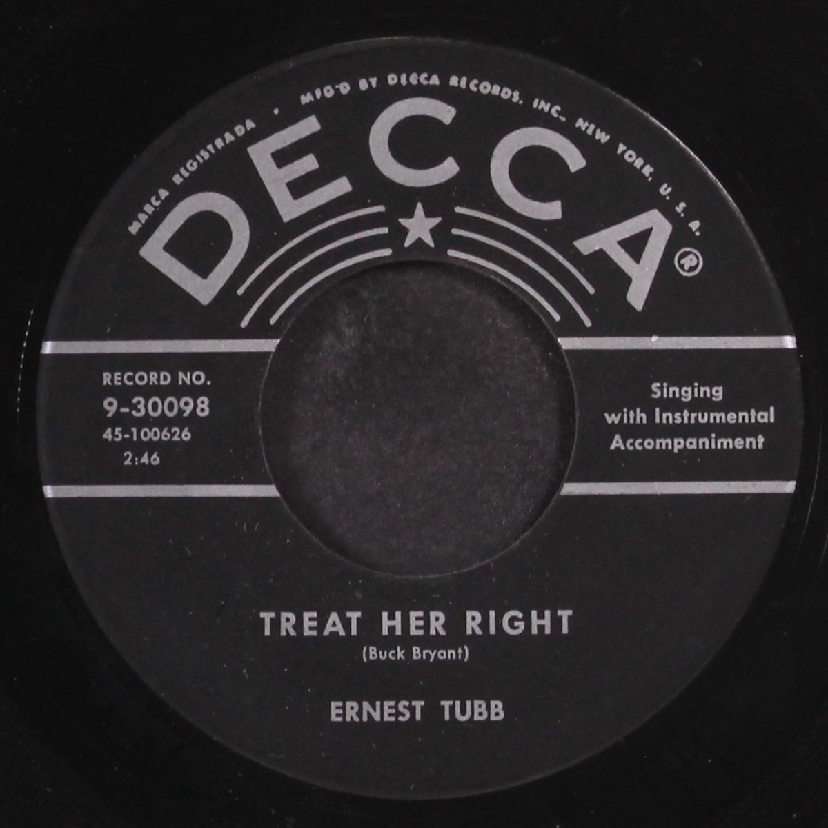 loving you my weakness / treat her right by ERNEST TUBB