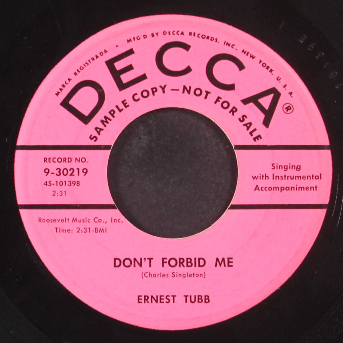 don't forbid me by ERNEST TUBB