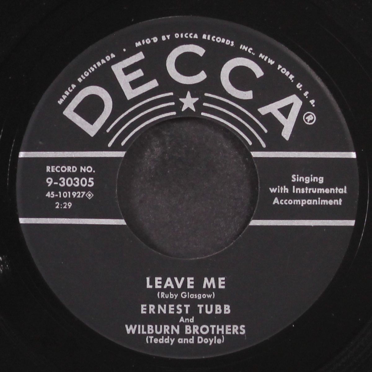 mister love / leave me by ERNEST TUBB