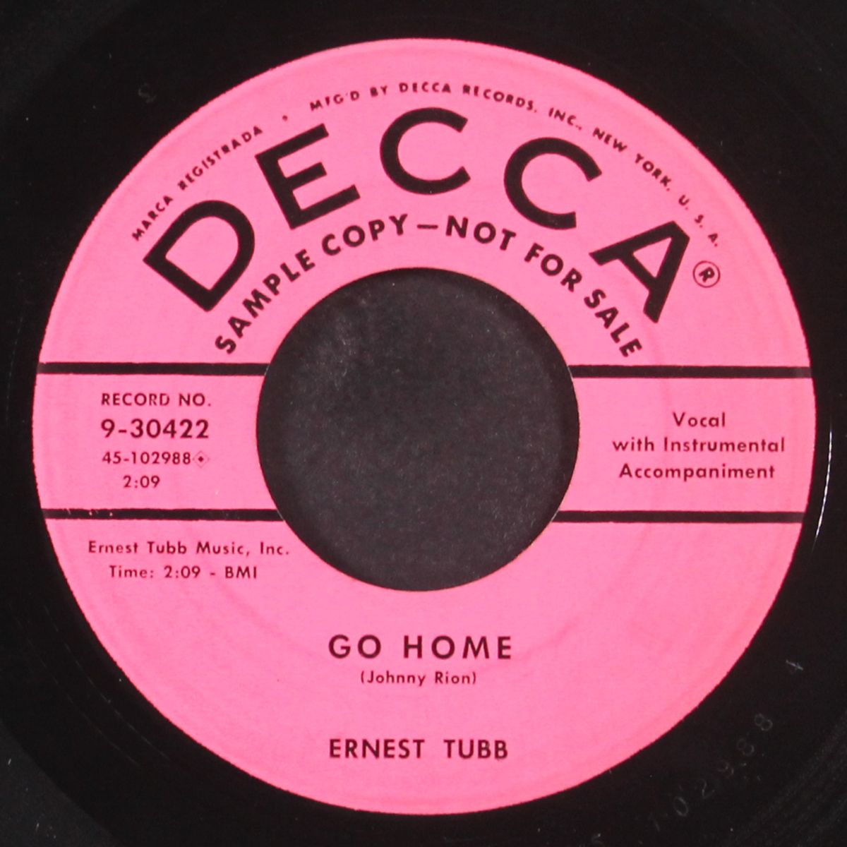 my treasure / go home by ERNEST TUBB