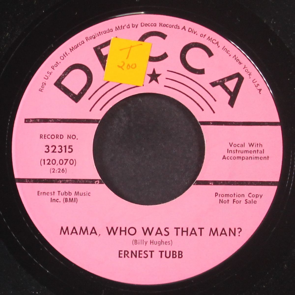 i'm gonna make like snake / mama, who was that man? by ERNEST TUBB