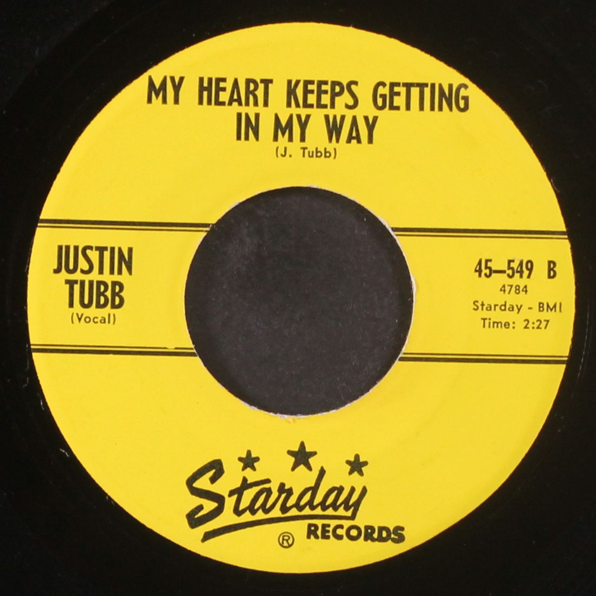 one for you, one for me / my heart keeps getting in my way by JUSTIN TUBB