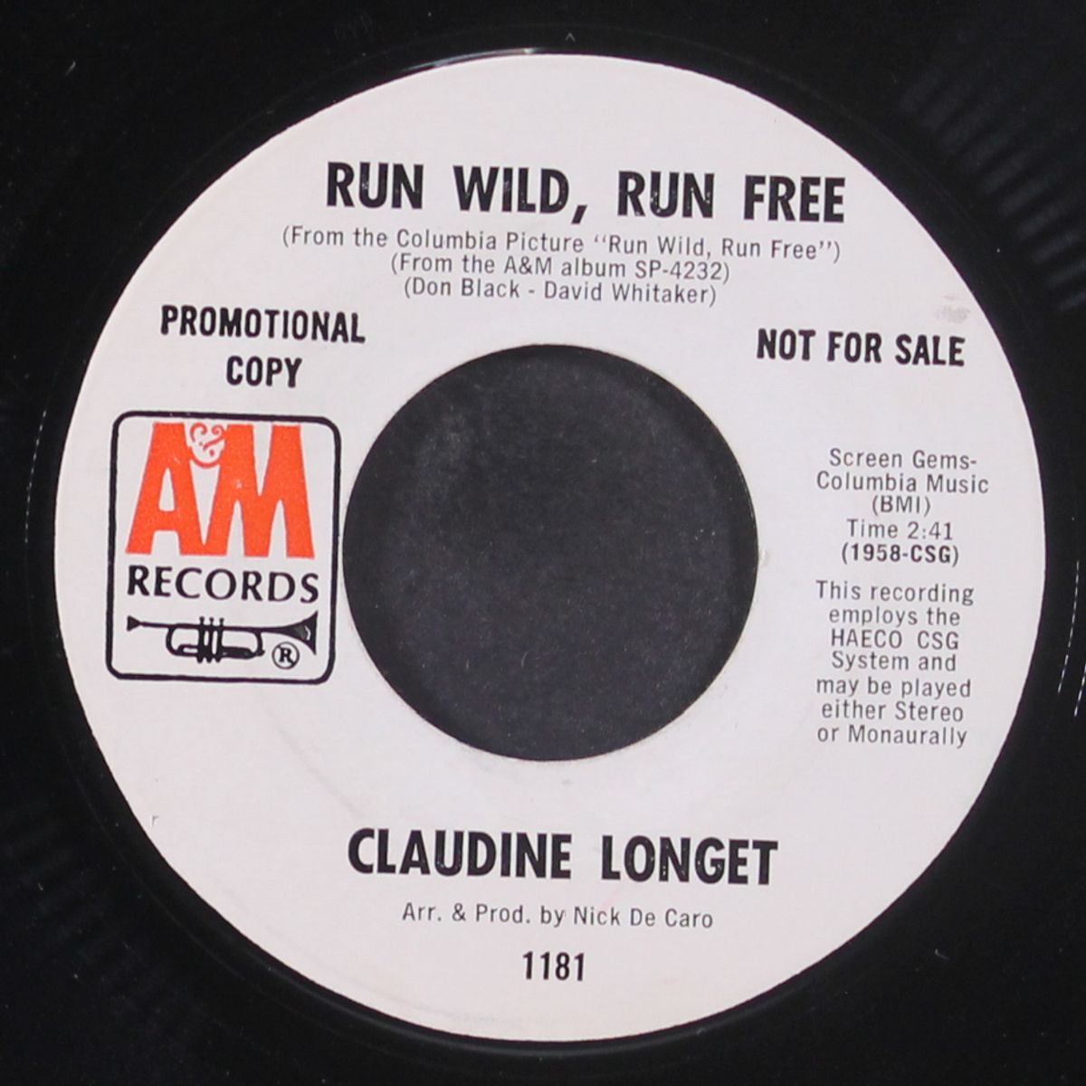run wild, run free / a bushel and a peck by CLAUDINE LONGET