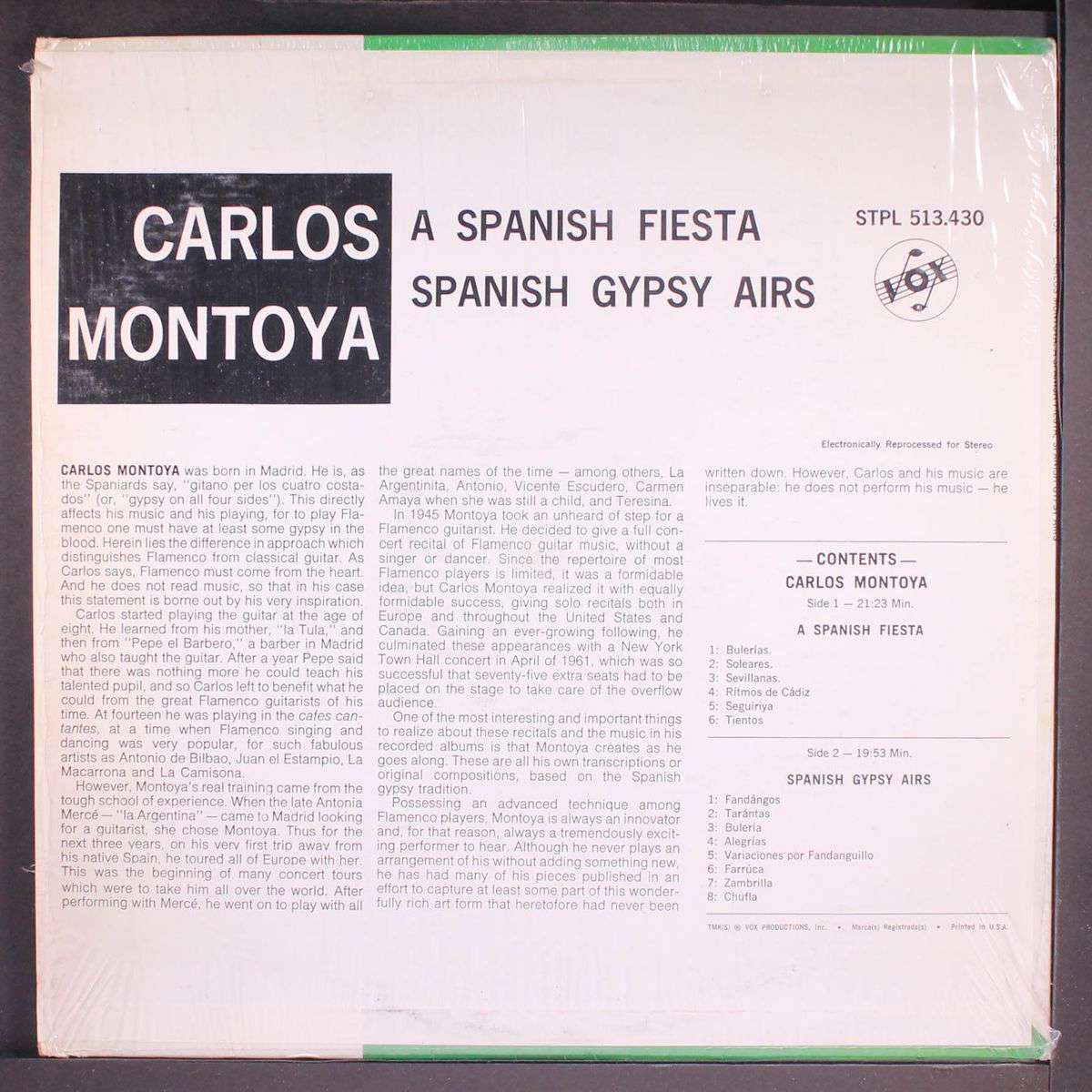 a spanish fiesta; spanish gypsy airs by CARLOS MONTOYA
