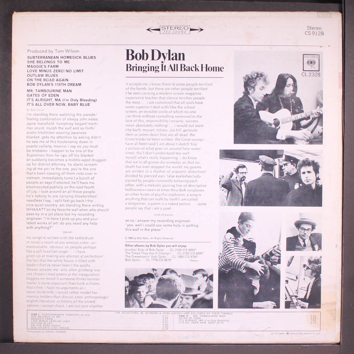 bringing it all back home by BOB DYLAN