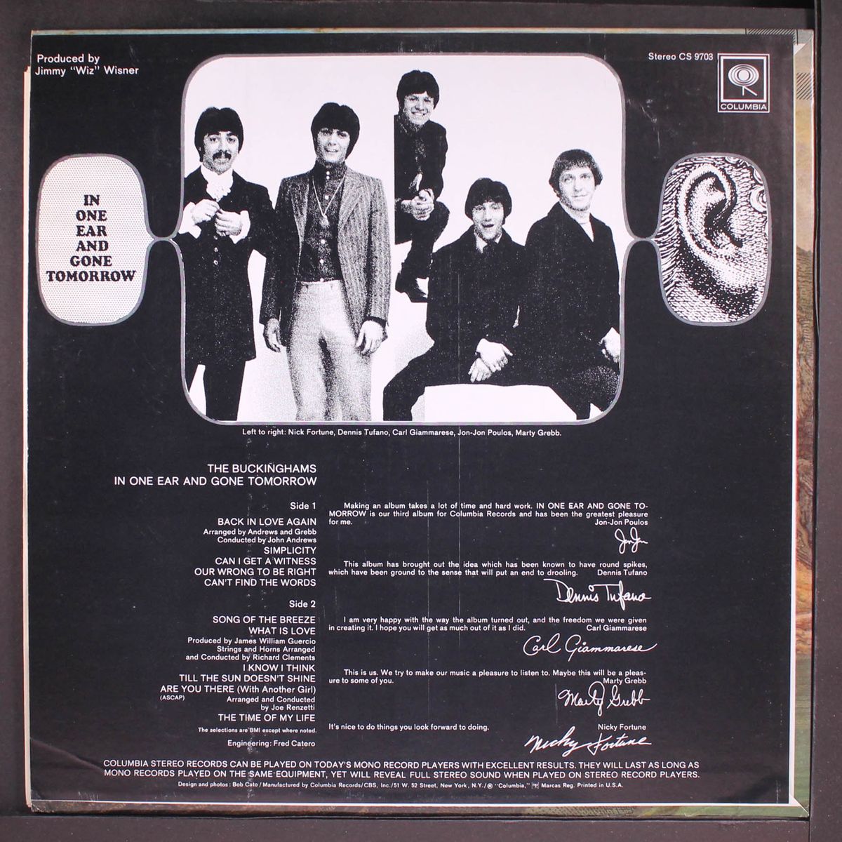 in one ear and gone tomorrow by BUCKINGHAMS