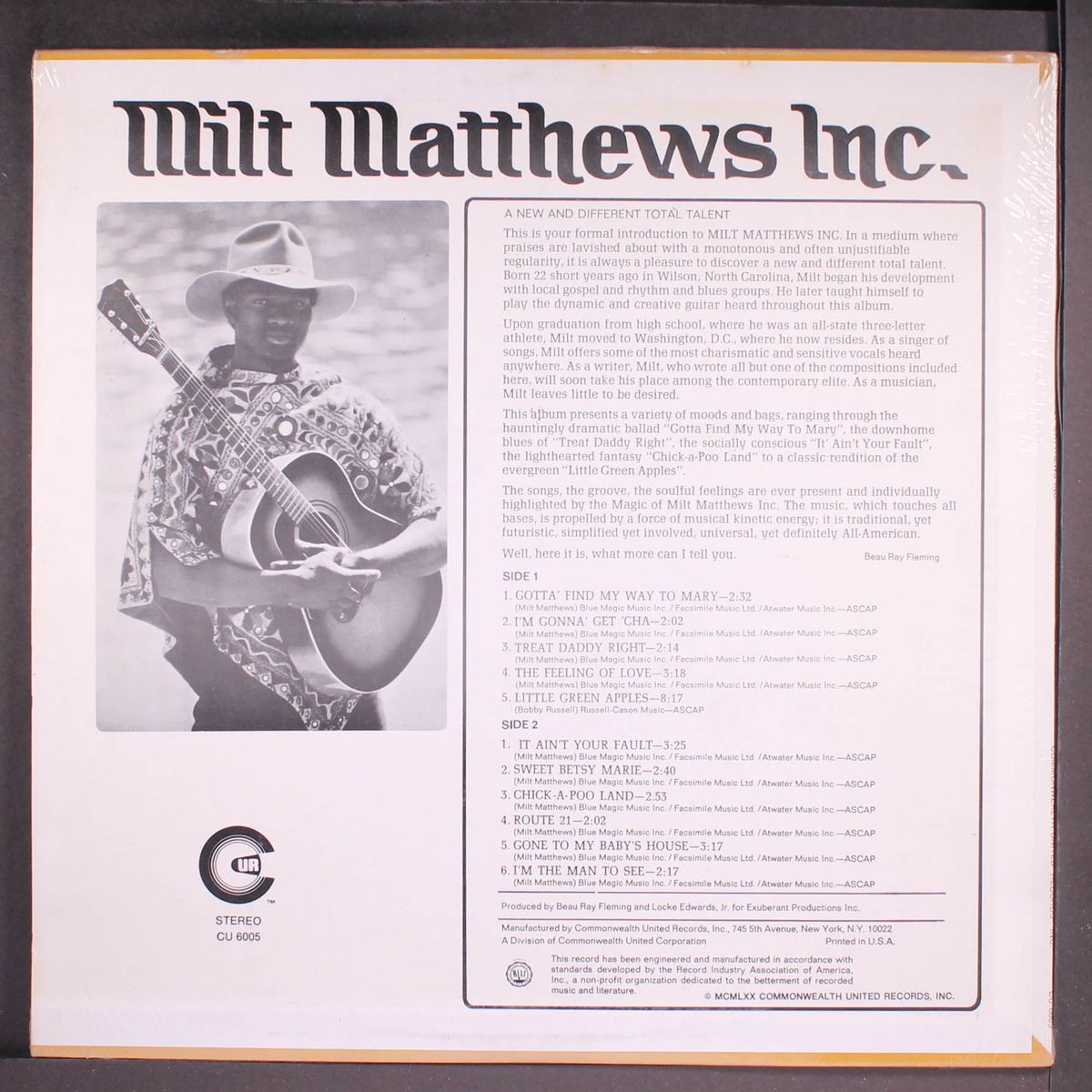milt matthews inc. by MILT MATTHEWS