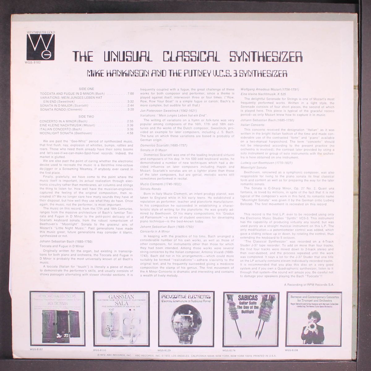 the unusual classical synthesizer by MIKE HANKINSON