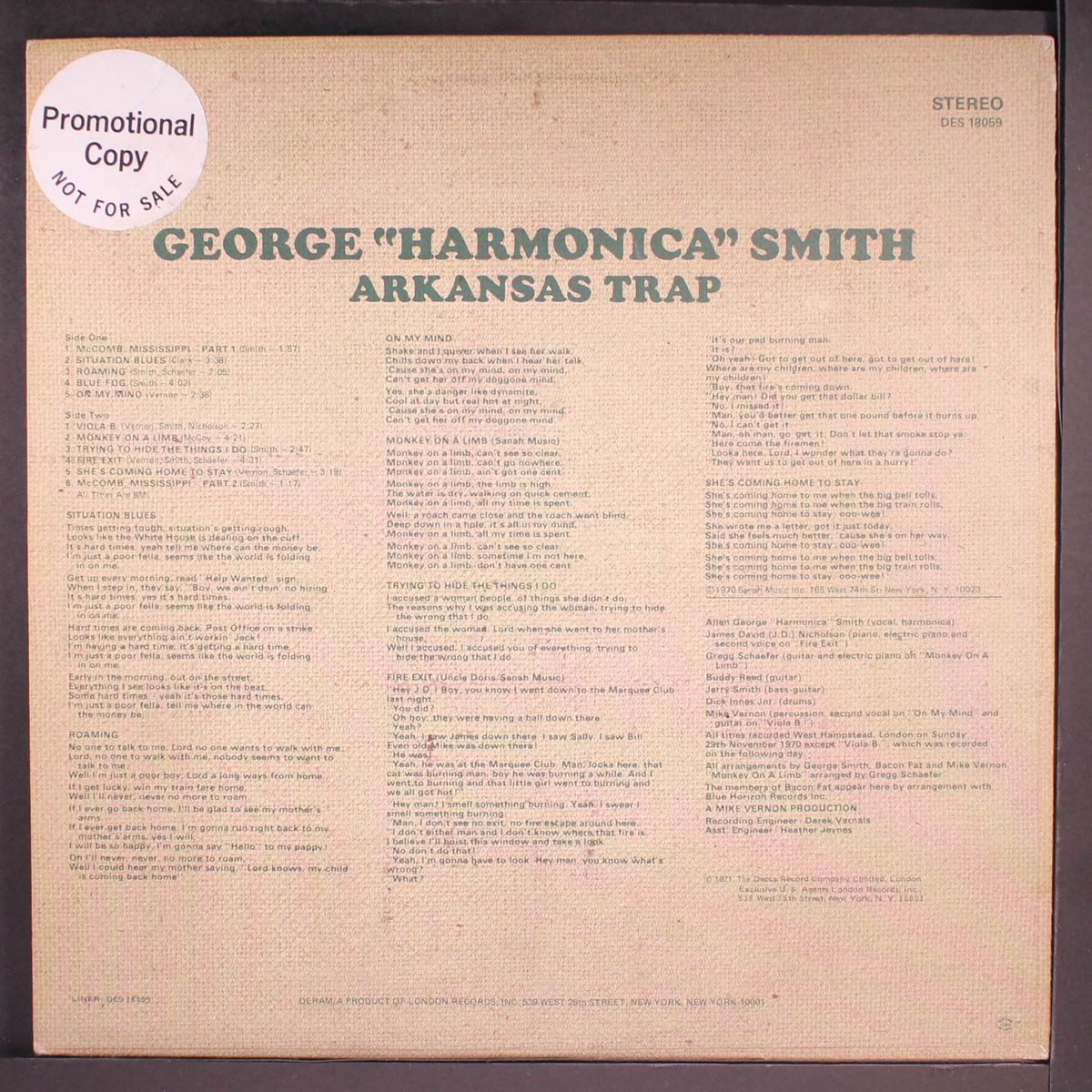 arkansas trap by GEORGE 'HARMONICA' SMITH