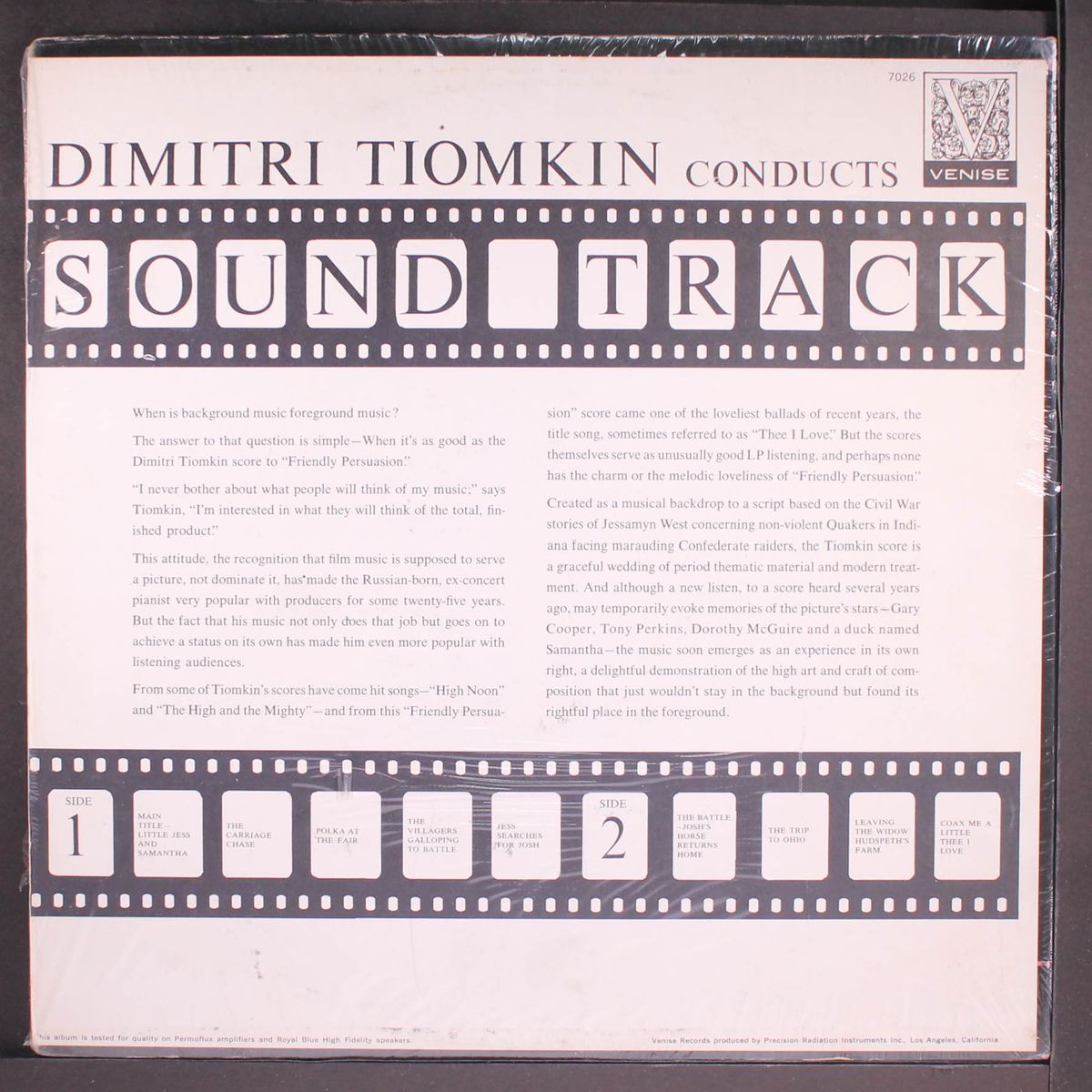 conducts sound track by DIMITRI TIOMKIN