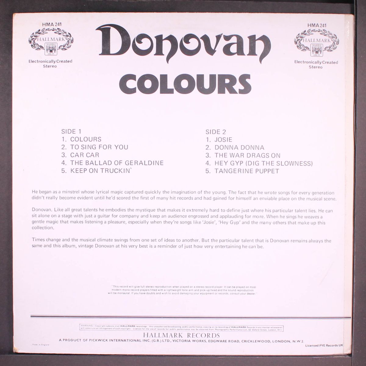 colours by DONOVAN