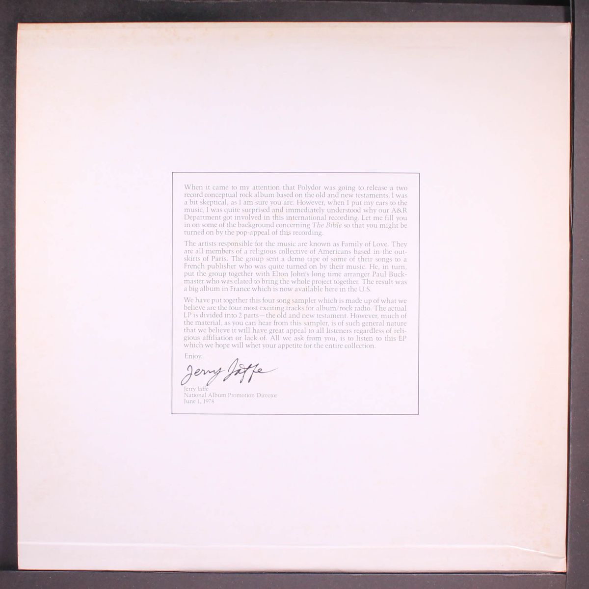 the bible, a rock testament (sampler) by FAMILY OF LOVE