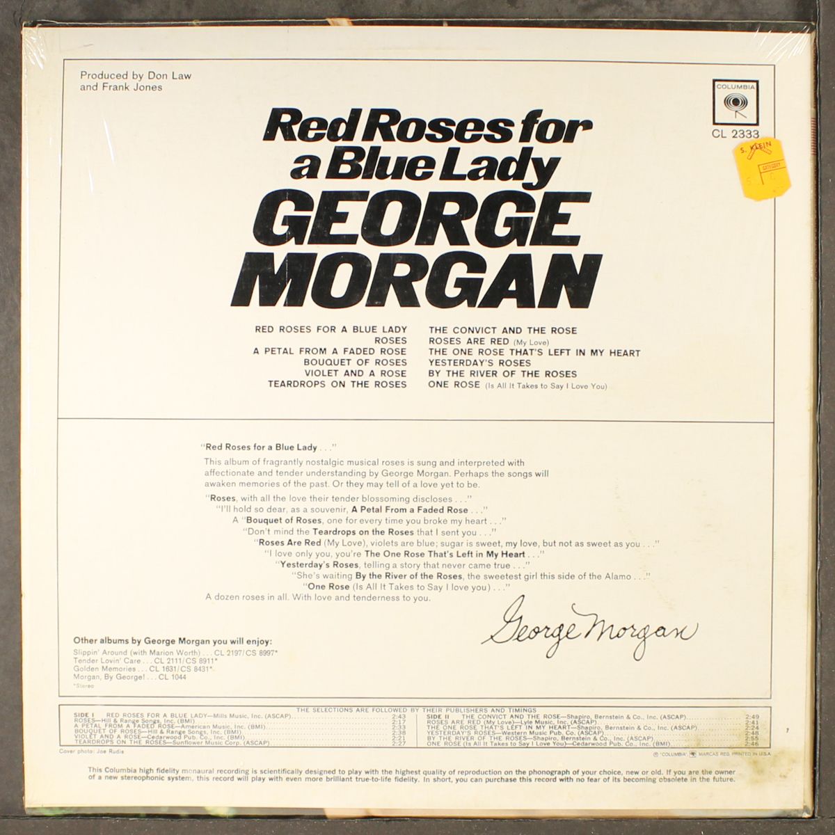 red roses for a blue lady by GEORGE MORGAN