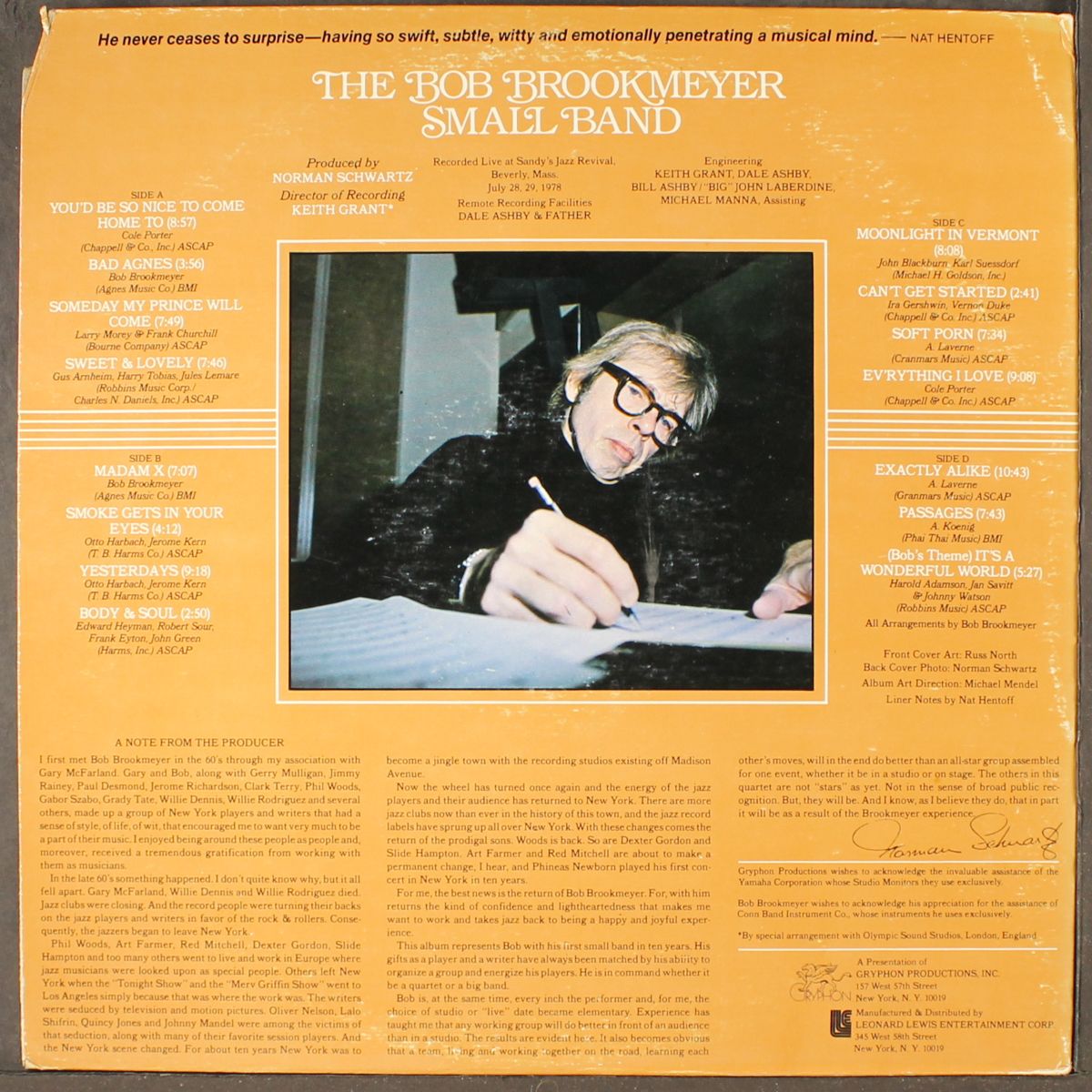 live at sandy's by BOB BROOKMEYER