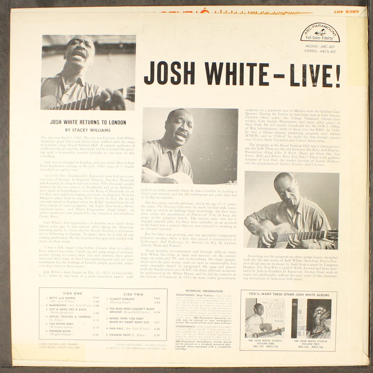 live! by JOSH WHITE