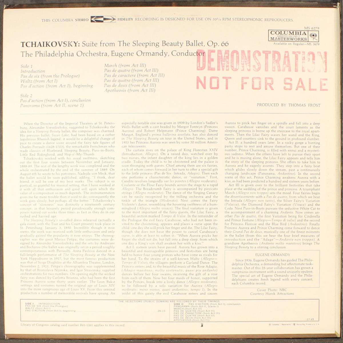 tchaikovsky: the sleeping beauty, ballet suite by EUGENE ORMANDY