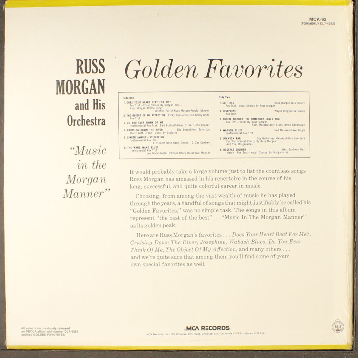 golden favorites by RUSS MORGAN